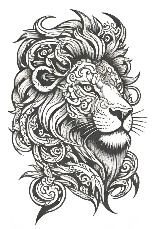 Lion With Fire