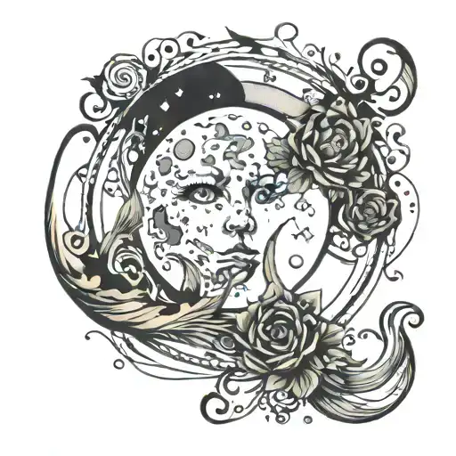 Beautiful Moon With Words Around It