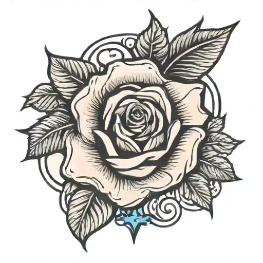Arm Rose Tattoo Feminine With A Cross