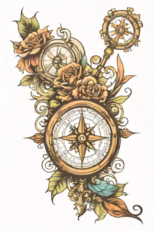 Compass And Clock Between