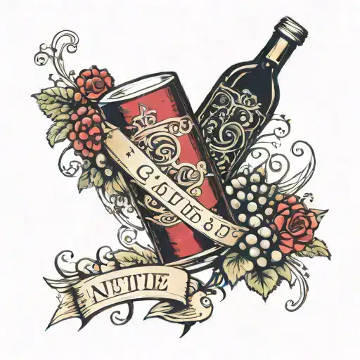 The Dotted Line On The Wine With The Inscription Cut Here