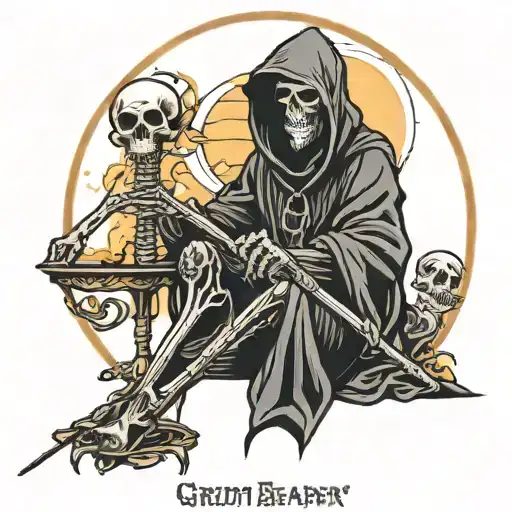 Grim Reaper Sitting Down With The Sun