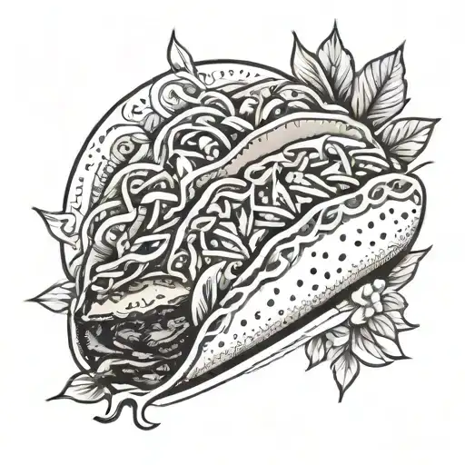 Taco Simple Line Drawing
