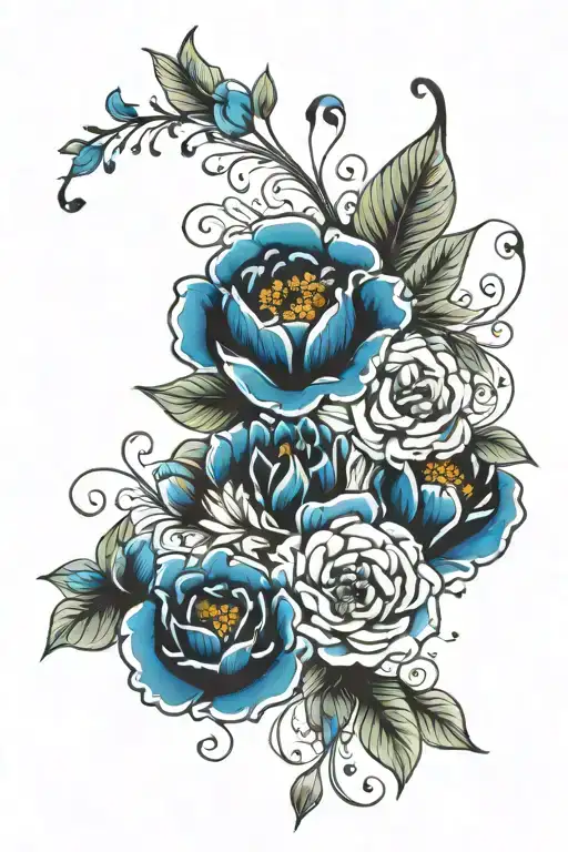 Blue Floral Plate Style And Particle Collision Patterns