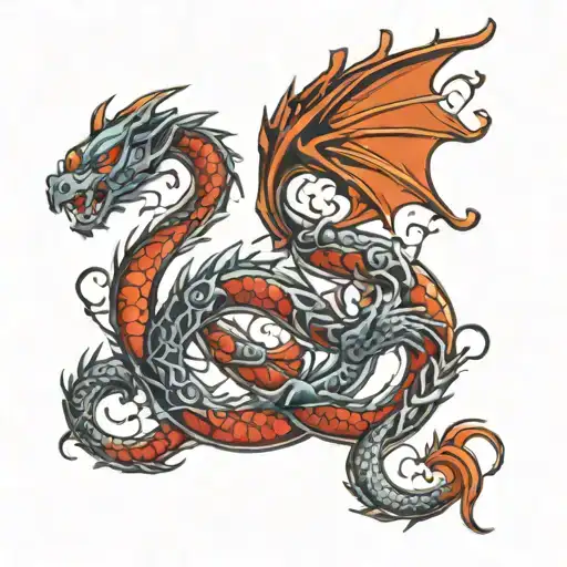 Dragon Circle Body Shaped Like