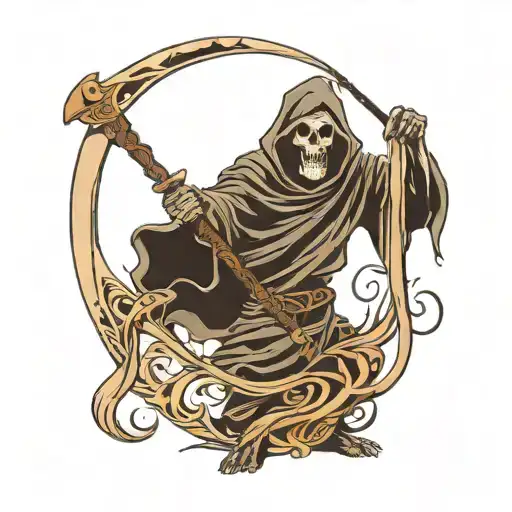 Grim Reaper Holding A Scythe