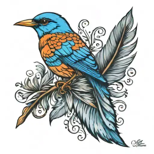 Mountain Blue Bird Feather