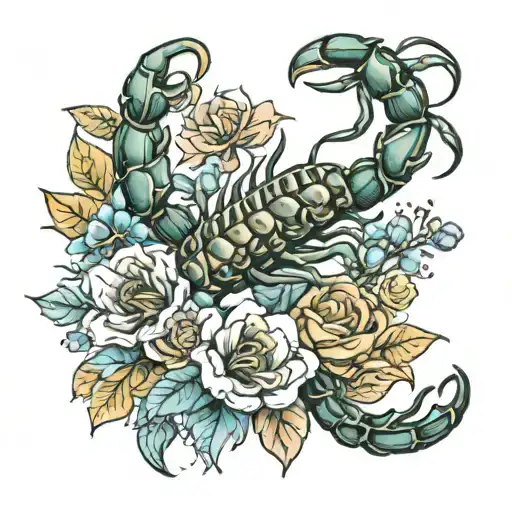 Scorpion Made Of Flowers