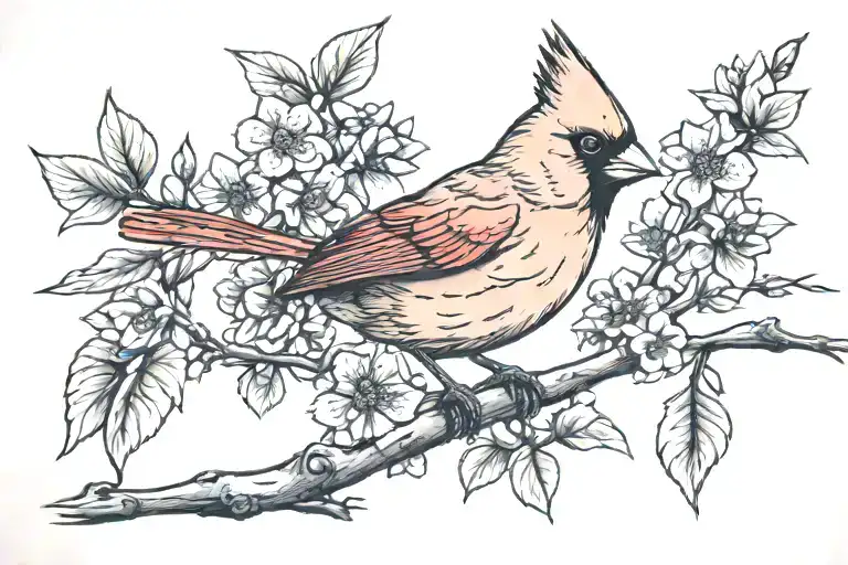 Cardinal Bird On A Branch