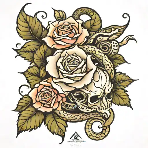 Roses Of Throns With Snake Wrapped