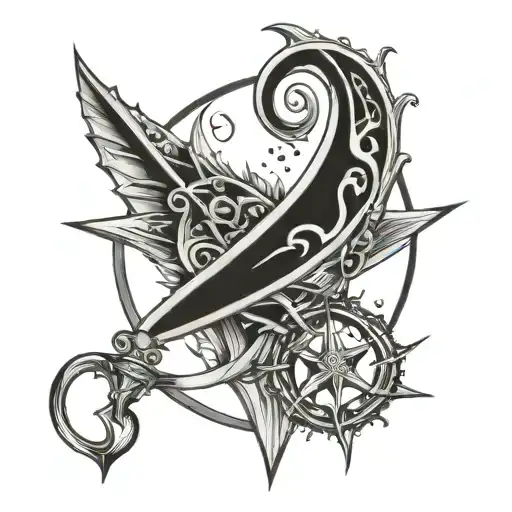 Trident And Moon Merging Together