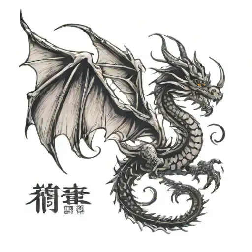 Black Dragon On The Back