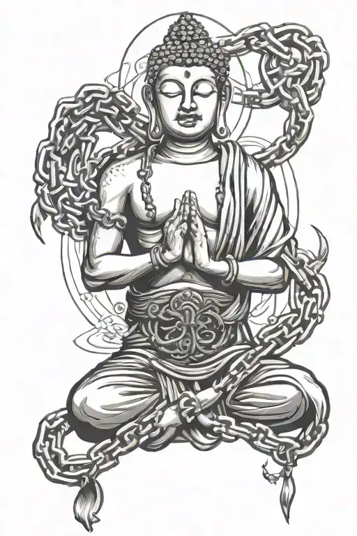 Budha Holding A Broken Chain