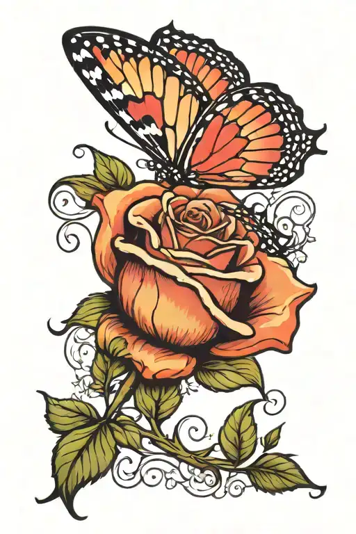 Half Butterfly Half Rose