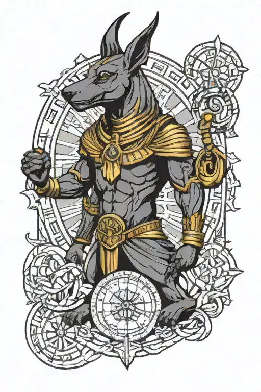Anubis Holding Libra Zodiac Sign