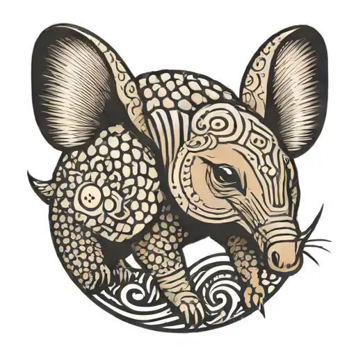 Armadillo With A Dog