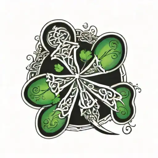 Shamrock With A Celtic Cross