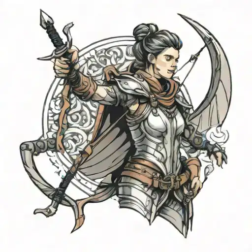 Female Archer Wearing Armor