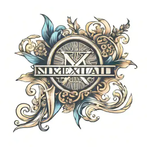 Roman Numerals With Name Inside Representing The Client's