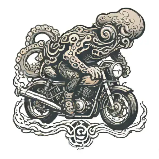 Octopus Riding A Motorcycle
