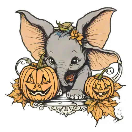 Dumbo Ears Zero Handing A Pumpkin
