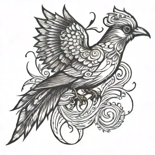 Straw Tail Bird Soaring