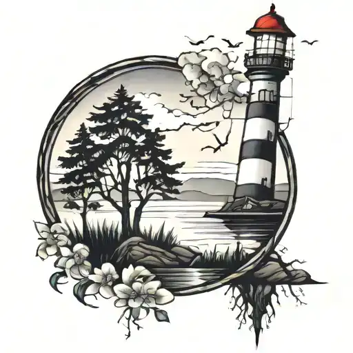 Lighthouse Reflection Tree