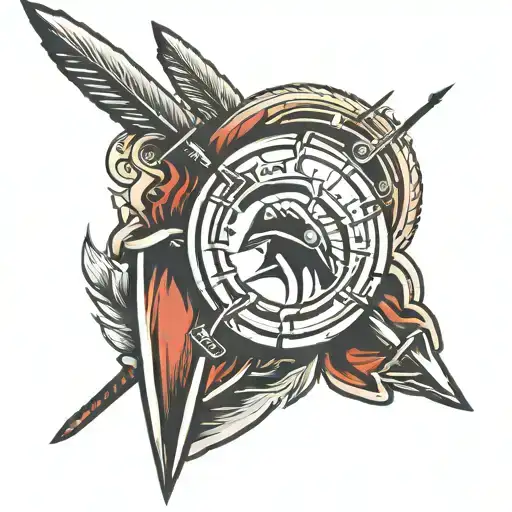 Spartan Spear And Shield And Spear