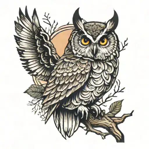 Owl With Forrest Background