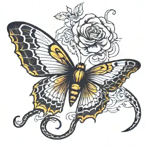 Snake Butterfly Flying