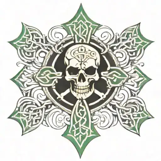 Celtic Cross With Skull Andcrose