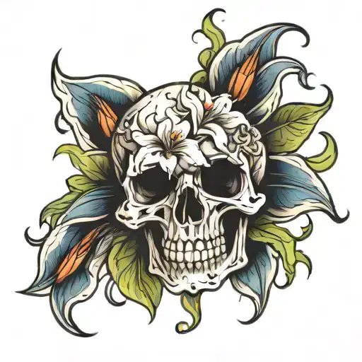 Skull And Lilies