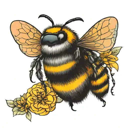 Bee Hovering 10 Feet