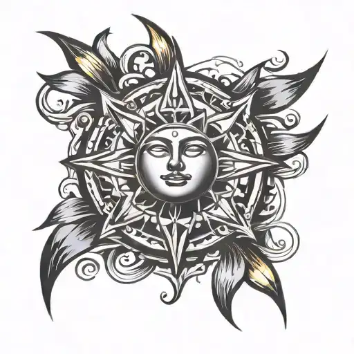 Abstract Sun Top Of Shoulder