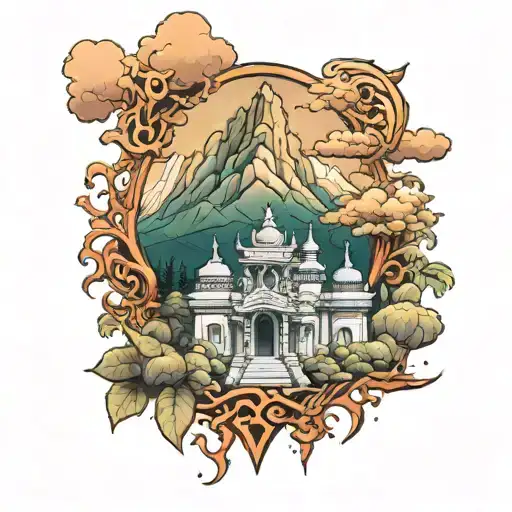 Lalish Temple Surrounded My Mountain Landscape