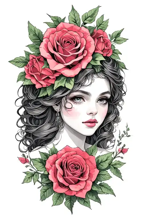 Abigail Writing With Roses Intertwined