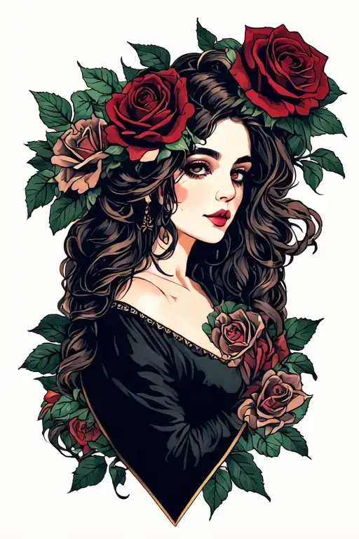 Abigail With Roses Intertwined