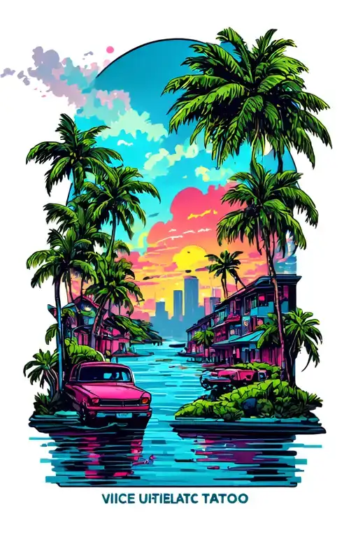 Vice City Landscape Theme Sleeve