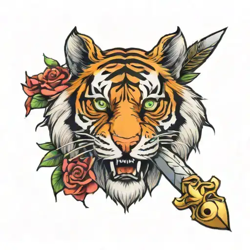 Three Eyed Tiger Dagger Through Head