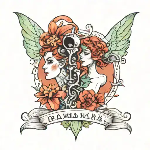Gemini And Karma Spinal Tattoo Design Inspired Scene