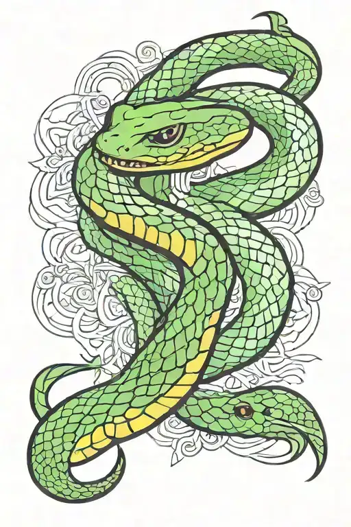 Simple Snake Green Flat