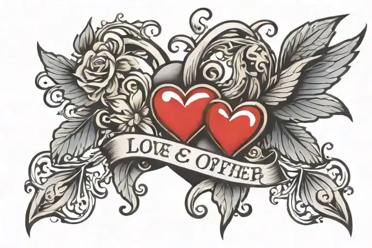 Love Each Other Symbolizing Your Love Heart Made Entirely