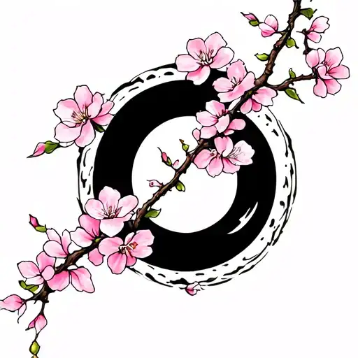 Tattoo Of A Sakura Branch That Goes Around The Arm And Ends At The Collarbone
