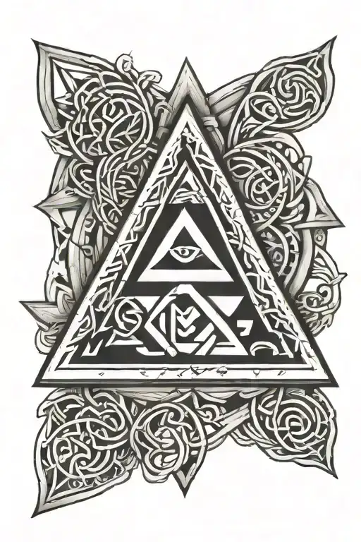 Valknut Symbol Incorporating Elements Intertwined