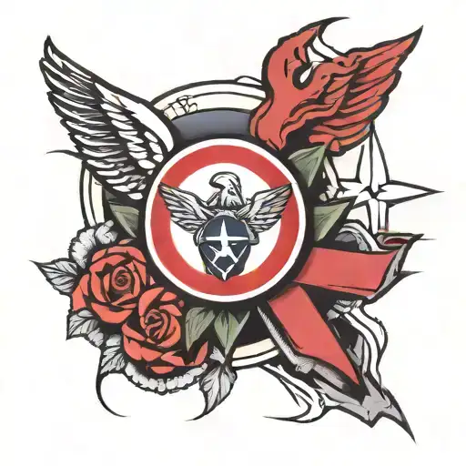 Usaf Symbol With Medic Symbol Incorporated Within The Design