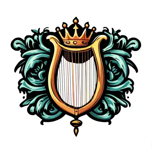 Harp With Crown Hanging