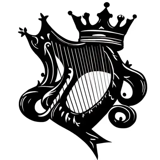 Harp With Crown Hanging