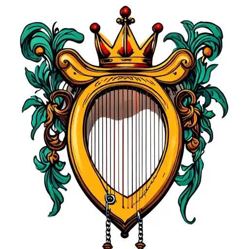 Harp With Crown Hanging