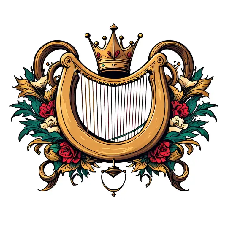 Harp With Crown Hanging
