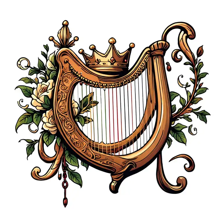 Harp With Crown Hanging